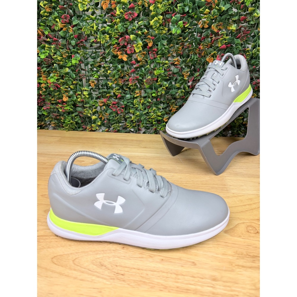Under Armour Performance Spikeless Golf Shoes Grey Lime 1297176-035 Womens 6